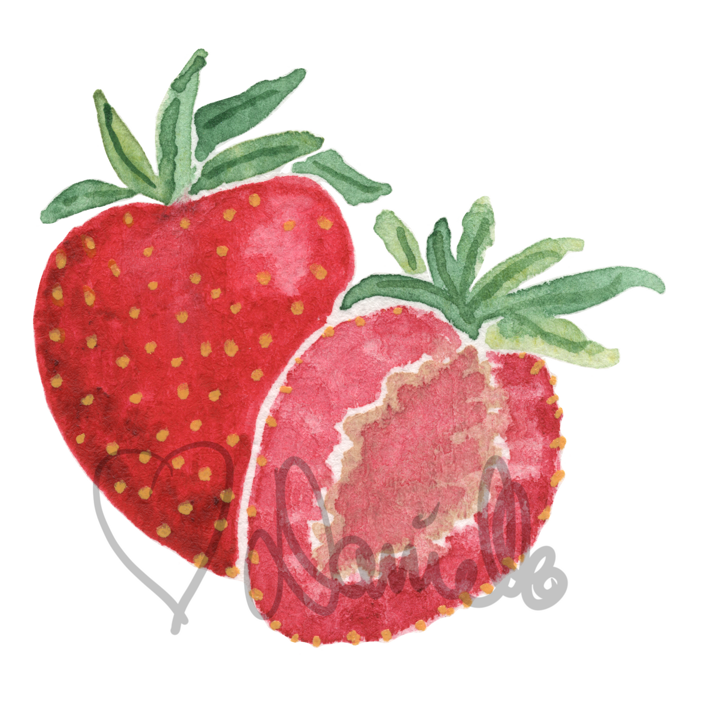 Watercolor Strawberry Sticker