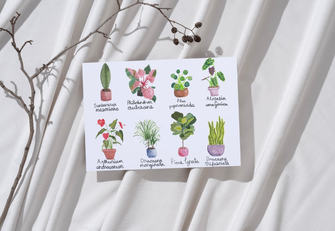 Watercolor Plant Party Print
