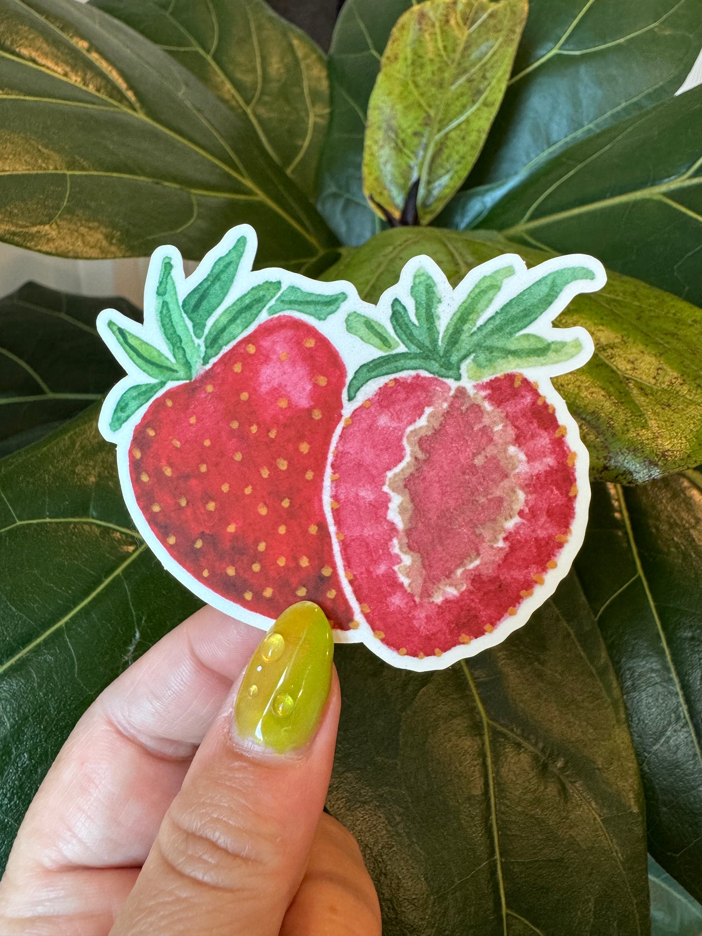 Watercolor Strawberry Sticker