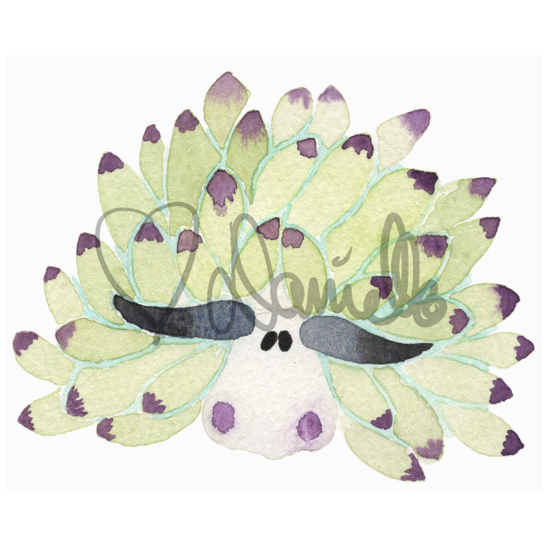 Watercolor Leaf Slug Sticker