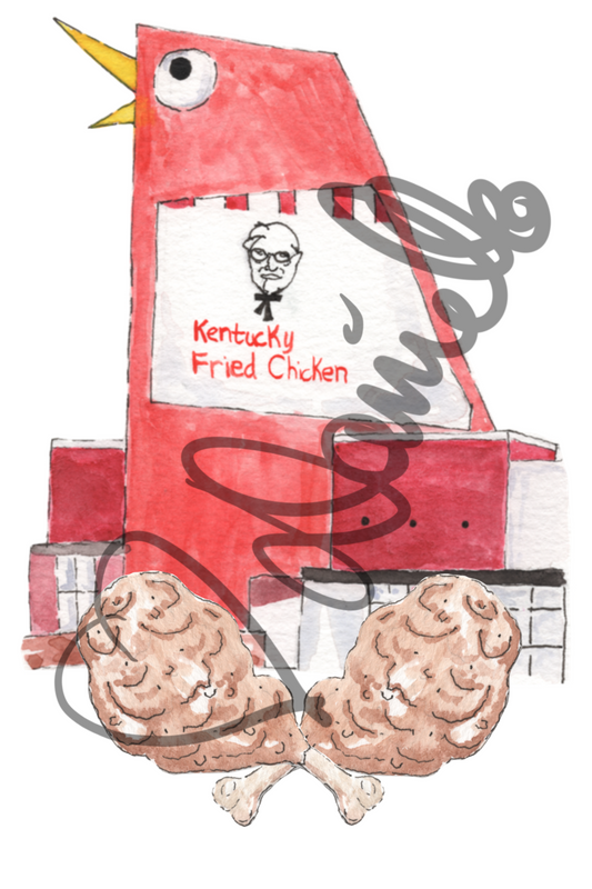 Marietta Big Chicken Print — Postcard