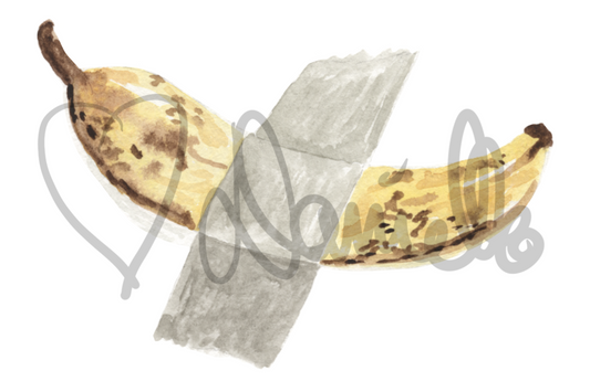 Duct-tape Banana Watercolor Print