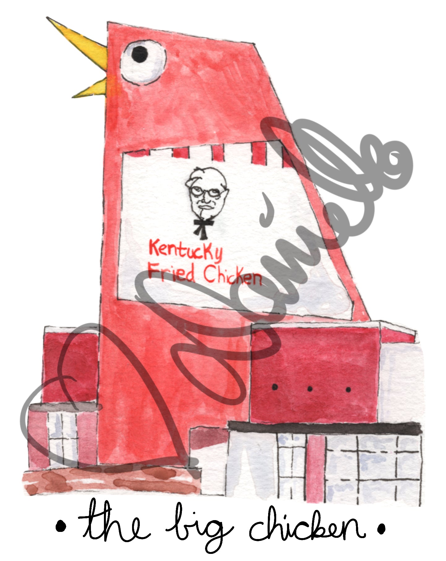 Marietta Big Chicken Watercolor Print — Large