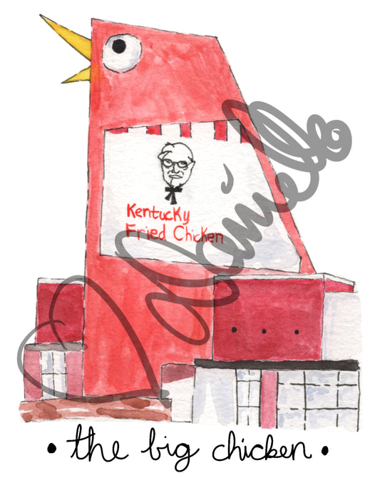 Marietta Big Chicken Watercolor Print — Large