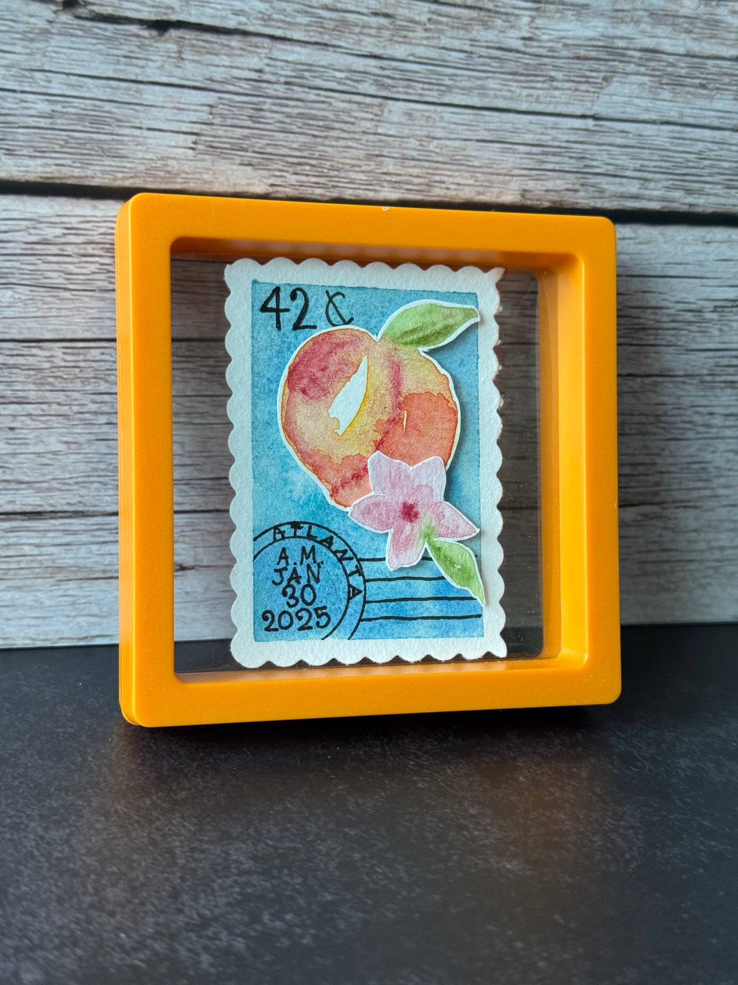 Georgia Peach Stamp — Original Painting