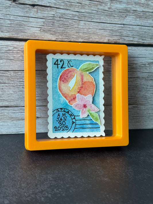 Georgia Peach Stamp — Original Painting