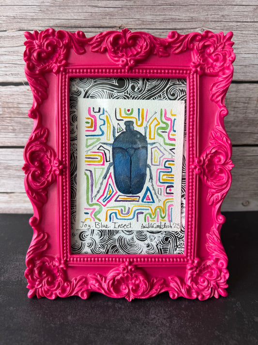 Joy. Blue. Insect. — Original Painting