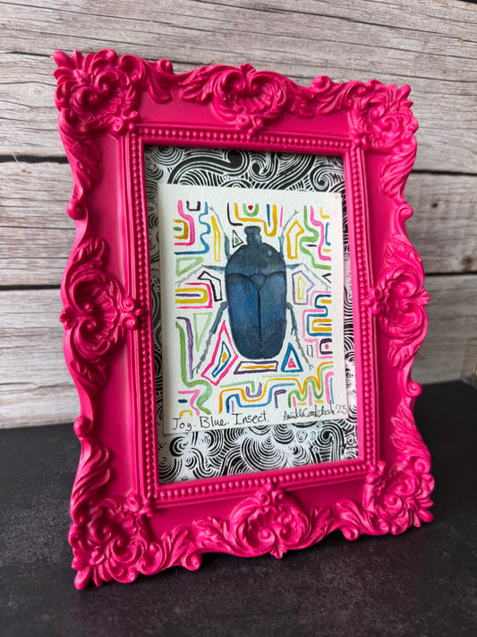 Joy. Blue. Insect. — Original Painting
