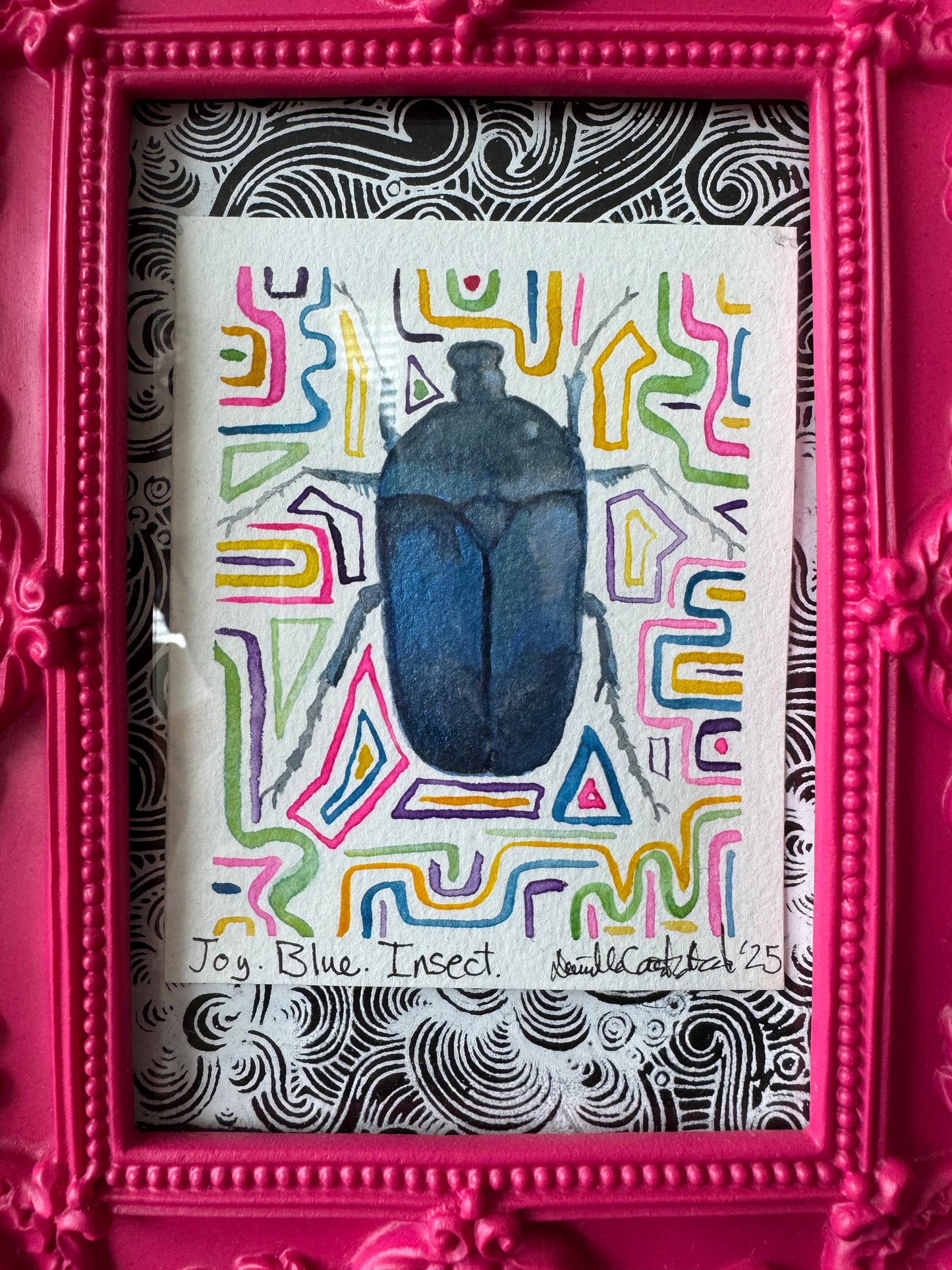 Joy. Blue. Insect. — Original Painting