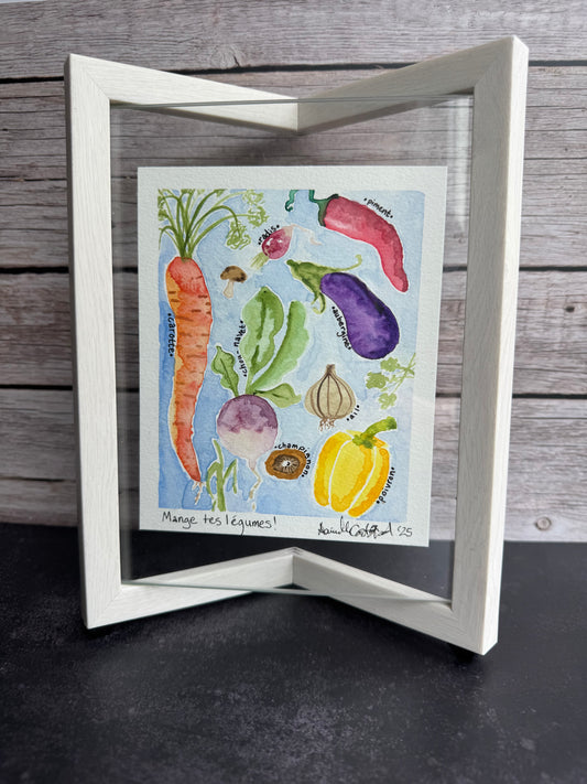Watercolor “Eat Your Veggies” Painting
