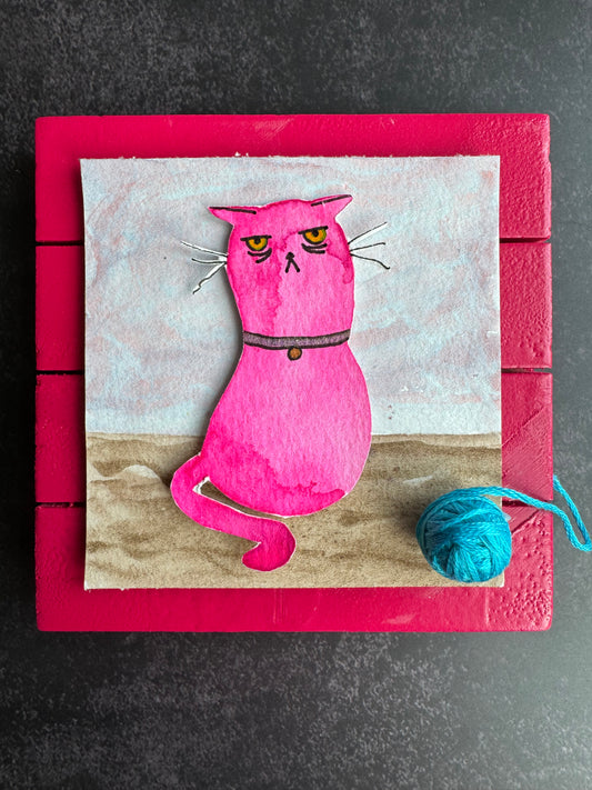 Grumpy Kitty 3D Watercolor Painting