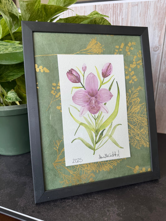 Watercolor Orchid Painting — Original