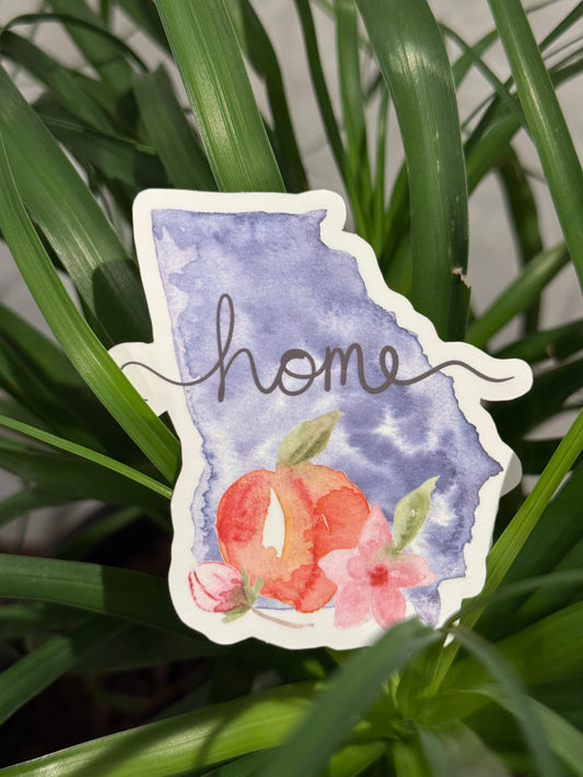 Watercolor Georgia is Home Sticker
