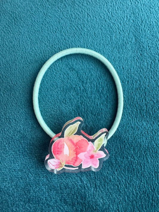 Watercolor Peach Hair Tie