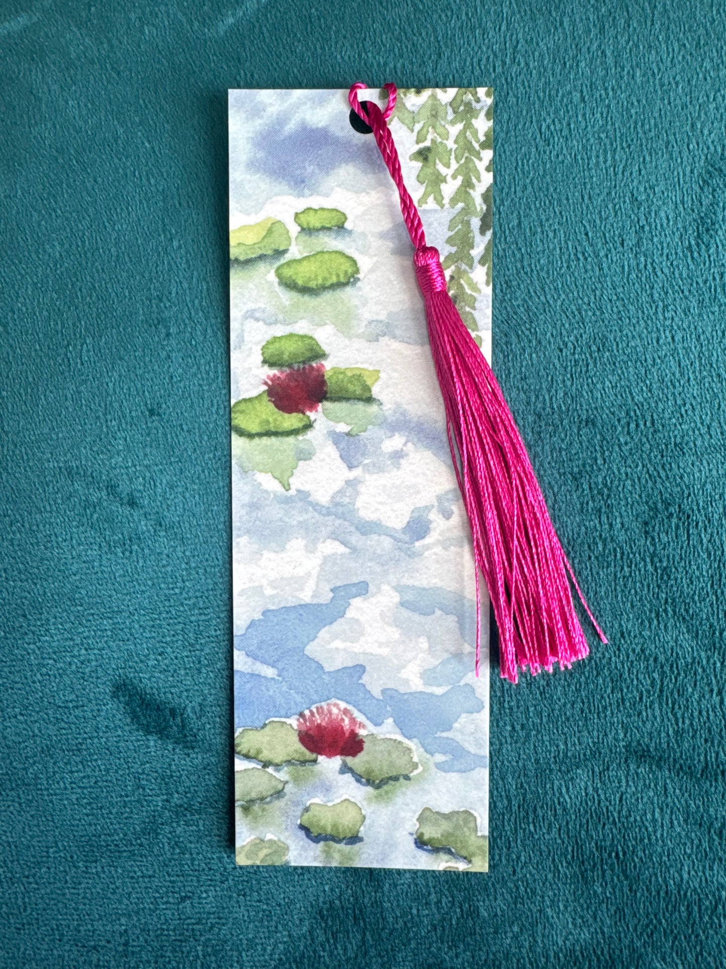 Waterlilies Watercolor Bookmark