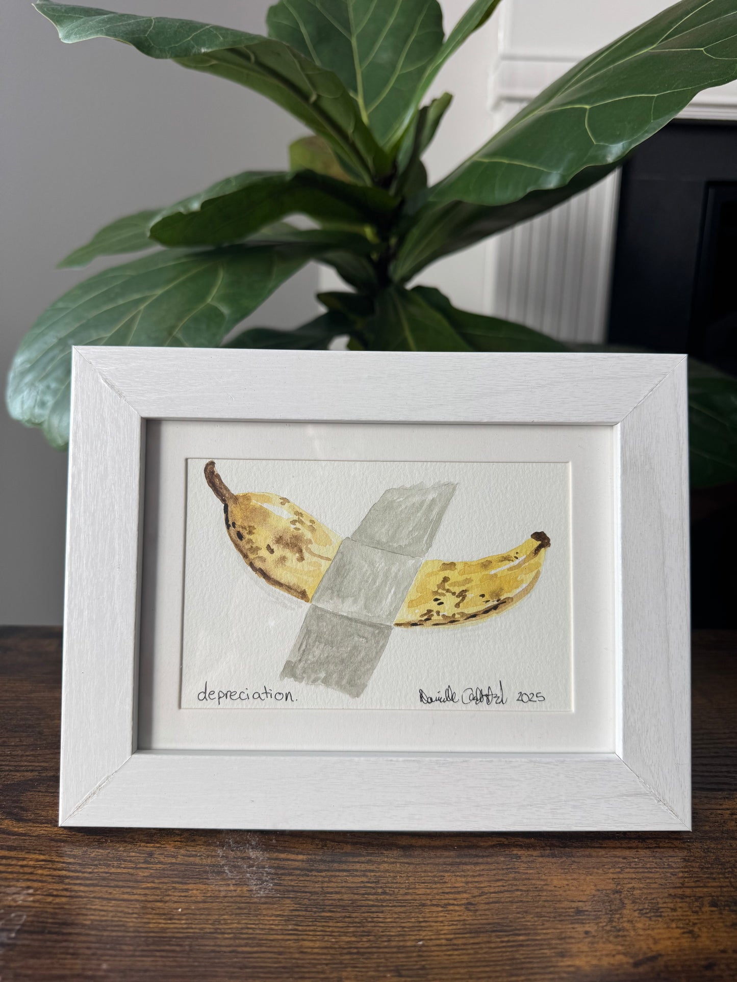 Depreciation Duct Tape Banana Watercolor Painting