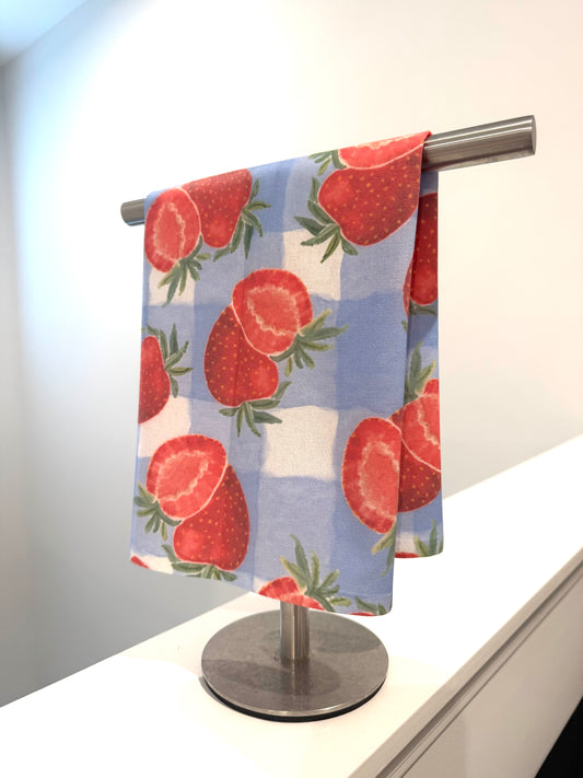 Strawberry Gingham Tea Towel