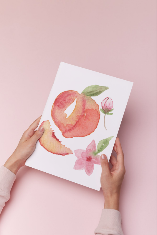 Watercolor Peaches Print