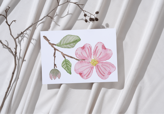 Watercolor Dogwood Blossom Print